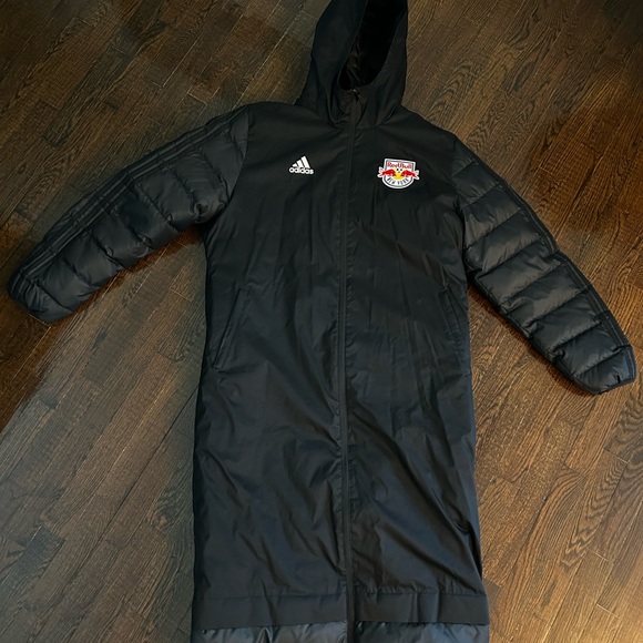 Red Bull New York Black Hooded Parka/Puffer Jacket